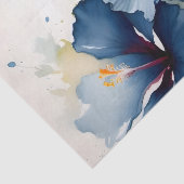 Blauw hibiscus waterverf schilderij Tissuepapier (Detail)
