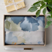 Blauw hibiscus waterverf schilderij Tissuepapier (Geschenk)