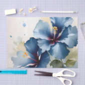 Blauw hibiscus waterverf schilderij Tissuepapier (Craft)