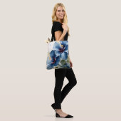   Blauw hibiscus waterverf schilderij Tote Bag (Op model)