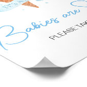 Blauw Hier is de Scoop Baby shower Baby's zijn Zoe Poster (Hoek)