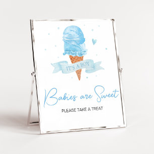Blauw Hier is de Scoop Baby shower Baby's zijn Zoe Poster