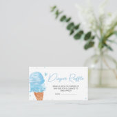 Blauw Hier is de Scoop Baby shower Luier Raffle Informatiekaartje (Staand voorkant)
