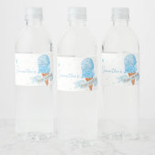 Blauw Hier is het Scoop Baby shower Waterfles Etiket (Flessen)
