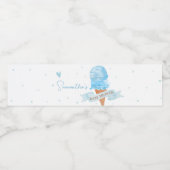 Blauw Hier is het Scoop Baby shower Waterfles Etiket (Enkel label)