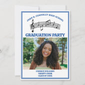 Blauw High School Koor Foto Afstudeerfeest Kaart (Voorkant)