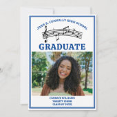 Blauw High School Koor Foto Afstuderen Aankondiging (Voorkant)