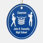 Blauw High School Marching Band Aangepaste Kerstmi Keramisch Ornament (Links)