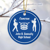 Blauw High School Marching Band Aangepaste Kerstmi Keramisch Ornament