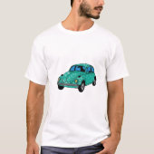Blauw hippie-auto Basic T-shirt. T-shirt (Voorkant)