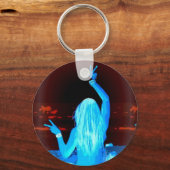 blauw hippie vredesbord sleutelhanger (Voorkant)