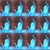 blauw hippie vredesbord sticker (Voorkant)