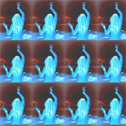 blauw hippie vredesbord sticker (Voorkant)