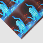 blauw hippie - vredesbord tissuepapier (Detail)