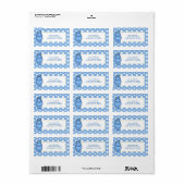 Blauw Hippo-adreslabel Etiket (Full Sheet)