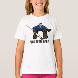  blauw hockey goalie meisjes t-shirt