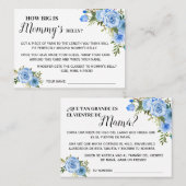 Blauw Hoe groot is de membleem-tweetalige kaart Plaatskaartje (Voorkant / Achterkant)