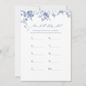 Blauw Hoe Oud Was Ze Bruidsfeest Spelkaarten Kaart (Voorkant)