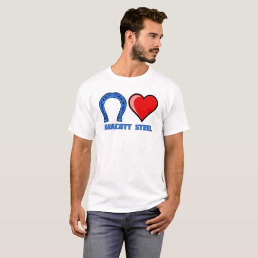 Blauw Hoefijzer verliest Anacott Steel t shirt (Voorkant volledig)