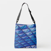 blauw hoekrooster crossbody tas (Achterkant)