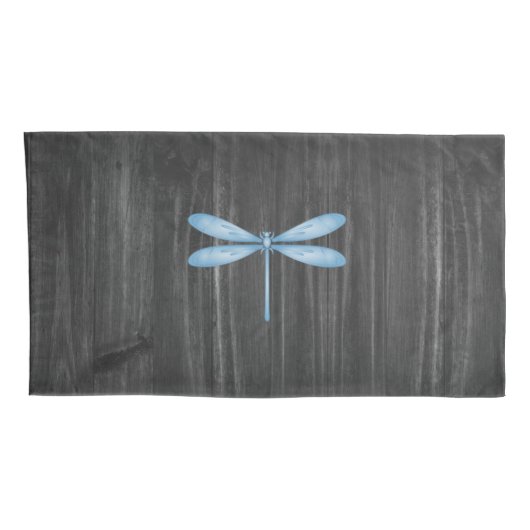 Blauw Hoesje van de Dragonfly Kussensloop (Achterkant-Rechts)