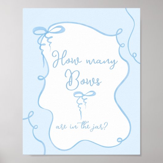 Blauw Hoeveel Bogen zijn er in het baby shower van Poster (Voorkant)
