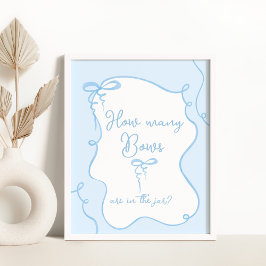 Blauw Hoeveel Bogen zijn er in het baby shower van Poster