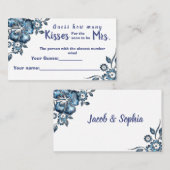 Blauw hoeveel Kisses voor Mrs Shower-spelkaart Plaatskaartje (Voorkant / Achterkant)