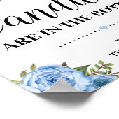 Blauw hoeveel Snoepjes spelbordBaby shower Poster (Hoek)