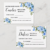 Blauw Hoeveel snoepjes spelen tweetalige douchekaa Plaatskaartje (Voorkant / Achterkant)