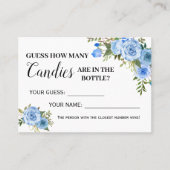 Blauw Hoeveel snoepjes spelen tweetalige douchekaa Plaatskaartje (Voorkant)