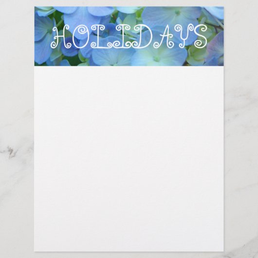 Blauw HOLIDAYS Flyers papier Themapapier Bloemen p (Voorkant)