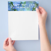 Blauw HOLIDAYS Flyers papier Themapapier Bloemen p (Hand)