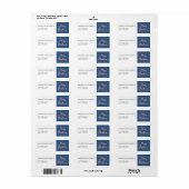 Blauw Hollerig Kerst Retouradres Etiket (Full Sheet)