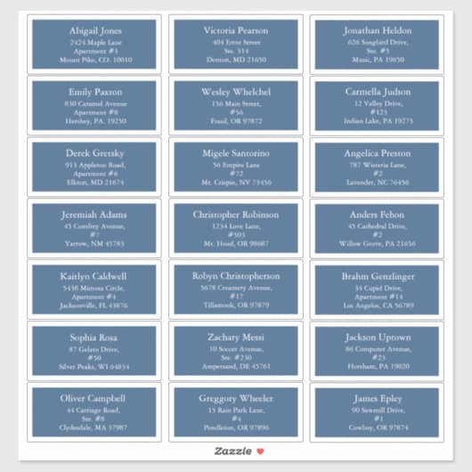 Blauw Holly Jolly Kerstmis Gastadres Sticker (Vel)