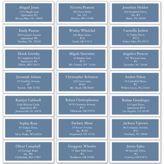 Blauw Holly Jolly Kerstmis Gastadres Sticker (Voorkant)