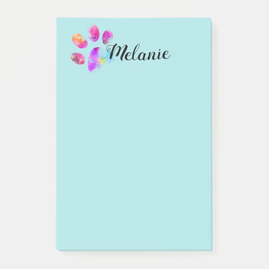blauw hondenliefhebbers Paw Afdrukken Tekst toevo Post-it® Notes (Voorkant)