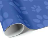 Blauw-hondpuitpringspatroon Cadeaupapier (Rol Hoek)