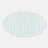 Blauw honing kam patroon ovale sticker (Voorkant)