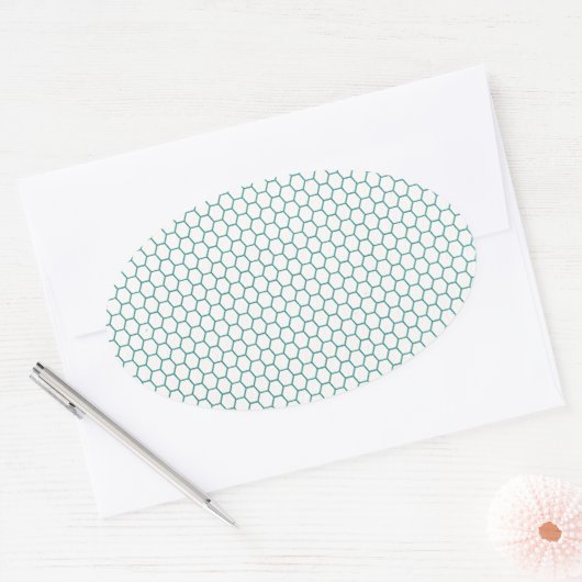 Blauw honing kam patroon ovale sticker (Envelop)