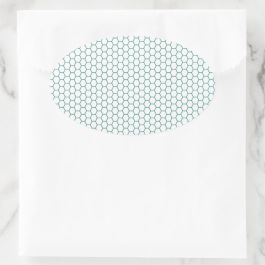 Blauw honing kam patroon ovale sticker (Tas)