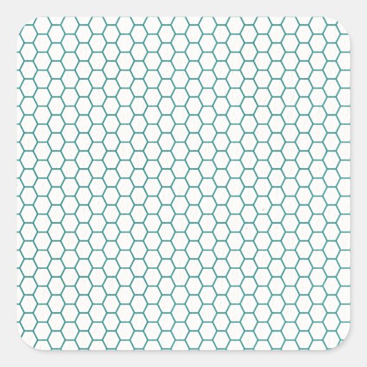 Blauw honing kam patroon vierkante sticker (Voorkant)