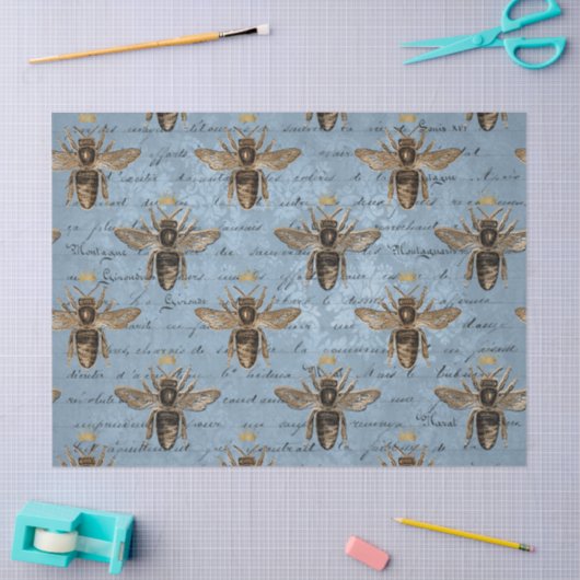  blauw honingbijendebetpapier tissuepapier (Craft)