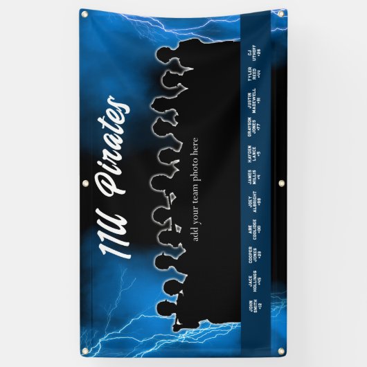 Blauw Honkbal Softbal Dugout Banner Sportteam (Verticaal)