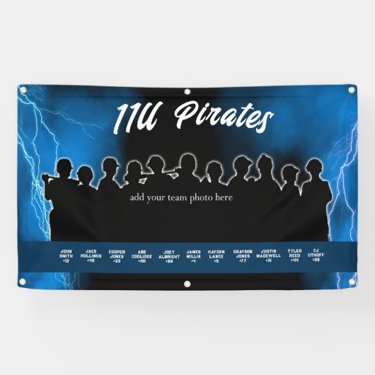 Blauw Honkbal Softbal Dugout Banner Sportteam (Horizontaal)