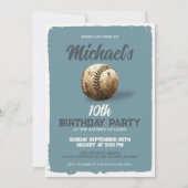 blauw honkbal thema bekijken Verjaardagsfeest Kaart (Voorkant)
