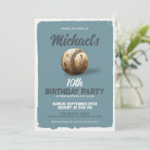 blauw honkbal thema bekijken Verjaardagsfeest Kaart (Staand voorkant)