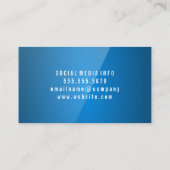 Blauw hoogglanzend visitekaartje (Achterkant)