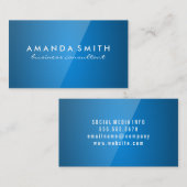 Blauw hoogglanzend visitekaartje (Voorkant / Achterkant)