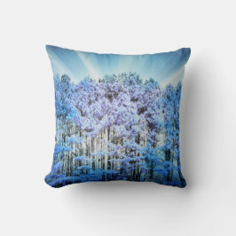 Blauw hoopvolle gloeiende bos kussen